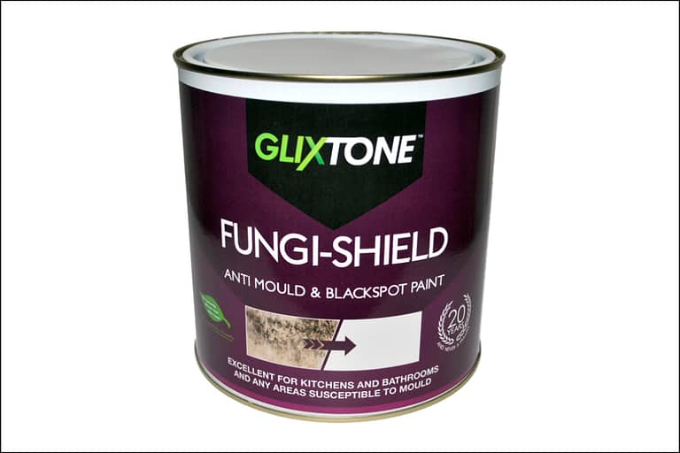 Can of Glixtone Fungi-Shield Anti-Mould Paint.