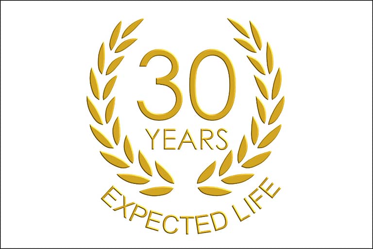 wreath design 30 years expected life logo